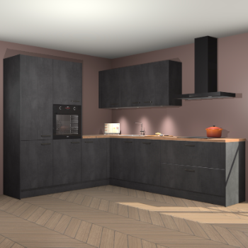 Beton zwarte keuken Parla 90900