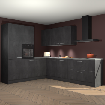 Beton zwarte keuken Parla 90904