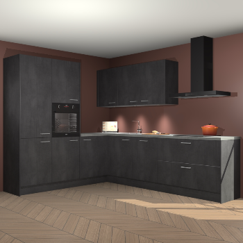 Beton zwarte keuken Parla 90905