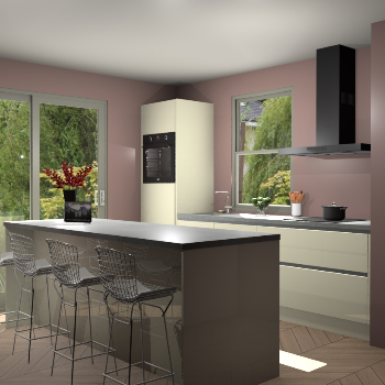 Magnolia hoogglans greeploze keuken Toulouse 52822