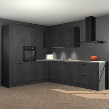 Beton zwarte keuken Parla 90907