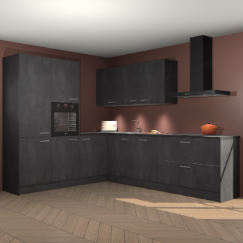 Beton zwarte keuken Parla 90911