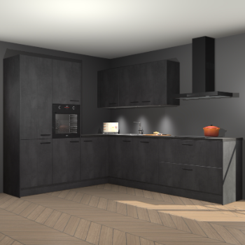 Beton zwarte keuken Parla 90913