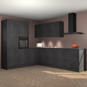 Beton zwarte keuken Parla 90914