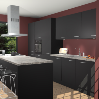 Zwarte keuken Straatsburg 51386