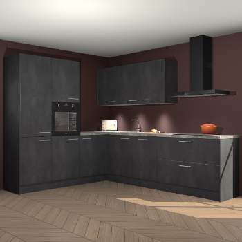 Beton zwarte keuken Parla 90935