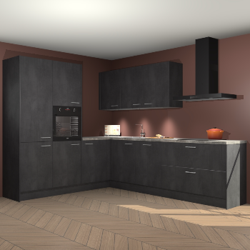 Beton zwarte keuken Parla 90936