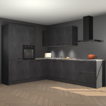 Beton zwarte keuken Parla 90938