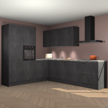 Beton zwarte keuken Parla 90939