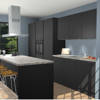 Zwarte Greeploze keuken Straatsburg 51406