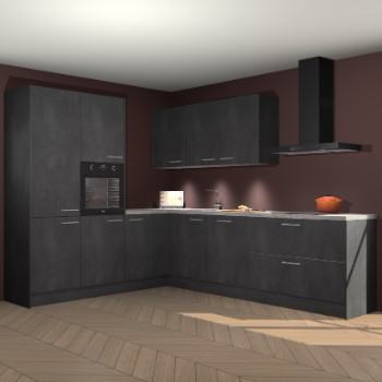 Beton zwarte keuken Parla 90941