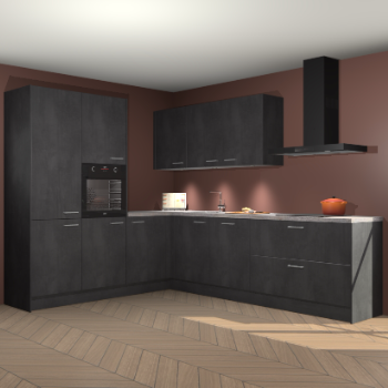 Beton zwarte keuken Parla 90942