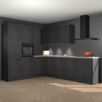 Beton zwarte keuken Parla 90944