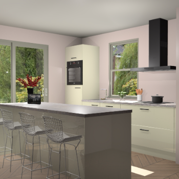 Magnolia hoogglans keuken Toulouse 52903