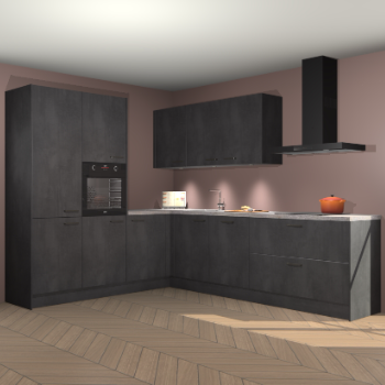 Beton zwarte keuken Parla 90945