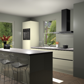 Magnolia hoogglans greeploze keuken Toulouse 52905