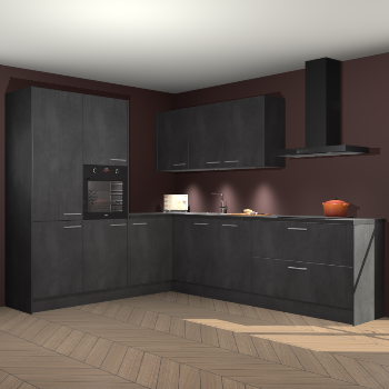 Beton zwarte keuken Parla 90948