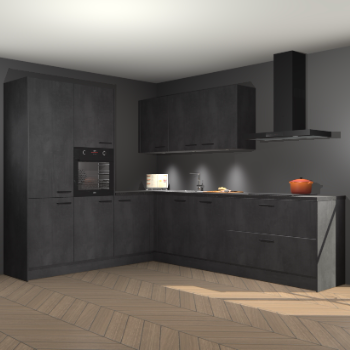 Beton zwarte keuken Parla 90951