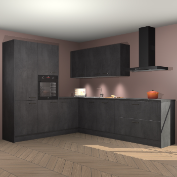 Beton zwarte keuken Parla 90952