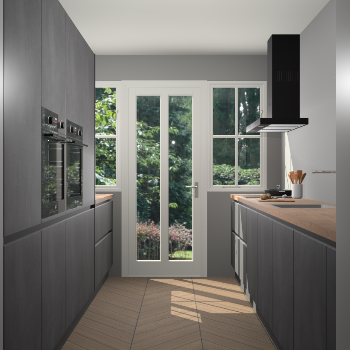 Beton Zwarte greeploze keuken Olympia 88976