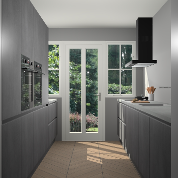 Beton Zwarte greeploze keuken Olympia 88982