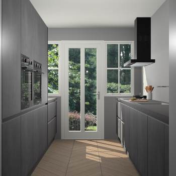 Beton Zwarte greeploze keuken Olympia 88988