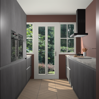 Beton Zwarte greeploze keuken Olympia 88993