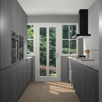 Beton Zwarte greeploze keuken Olympia 88996