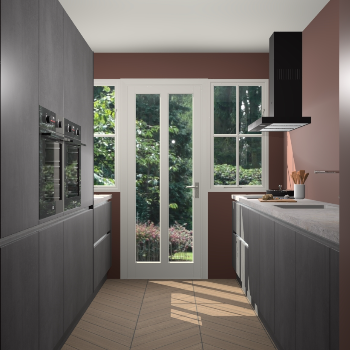 Beton Zwarte greeploze keuken Olympia 89007