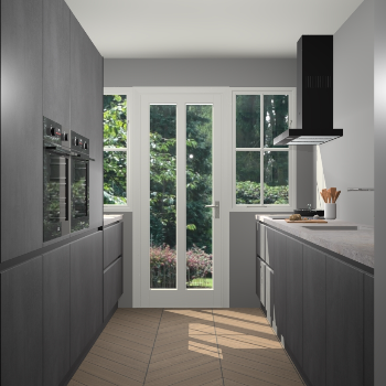 Beton Zwarte greeploze keuken Olympia 89010