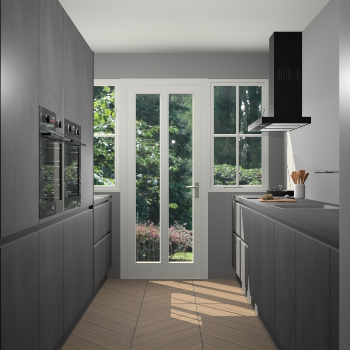 Beton Zwarte greeploze keuken Olympia 89018