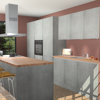 Beton Parelgrijs Greeploze keuken Straatsburg 51083