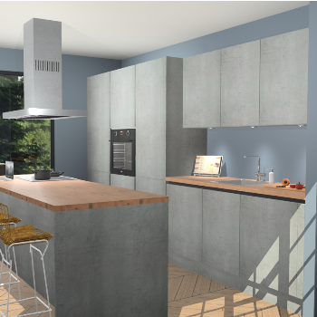 Beton Parelgrijs Greeploze keuken Straatsburg 51090