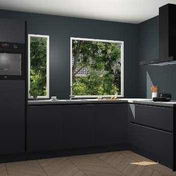 Onyxgrijze greeploze keuken Cannes 70923