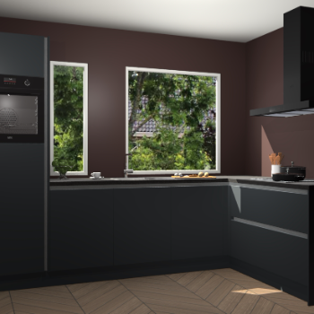 Onyxgrijze greeploze keuken Cannes 70926