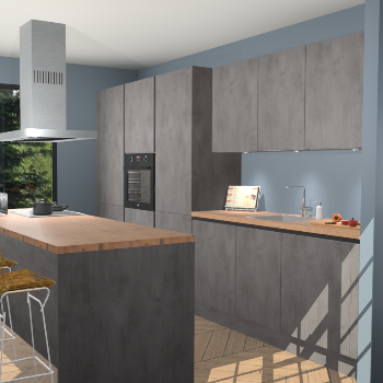 Beton Antraciet Greeploze keuken Straatsburg 52143