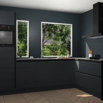 Onyxgrijze greeploze keuken Cannes 70929