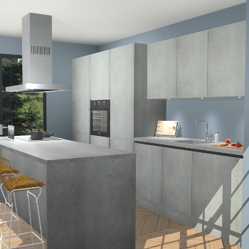 Beton Parelgrijs Greeploze keuken Straatsburg 52061