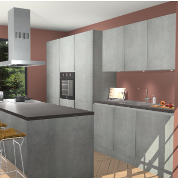 Beton Parelgrijs Greeploze keuken Straatsburg 52047