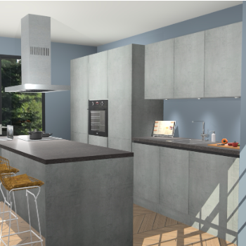 Beton Parelgrijs Greeploze keuken Straatsburg 52062