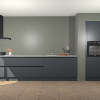 Onyxgrijze greeploze keuken Calgary 86068