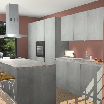 Beton Parelgrijs Greeploze keuken Straatsburg 52048