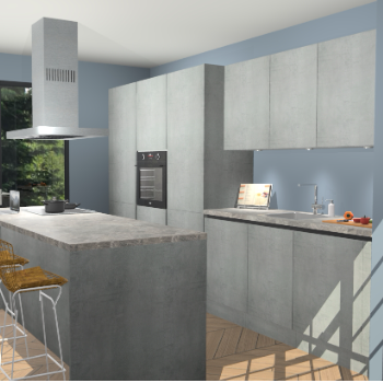 Beton Parelgrijs Greeploze keuken Straatsburg 52063