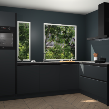 Onyxgrijze greeploze keuken Cannes 70949