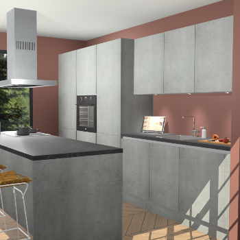 Beton Parelgrijs Greeploze keuken Straatsburg 52050