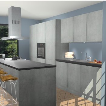 Beton Parelgrijs Greeploze keuken Straatsburg 52065