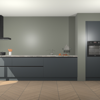 Onyxgrijze greeploze keuken Calgary 86079