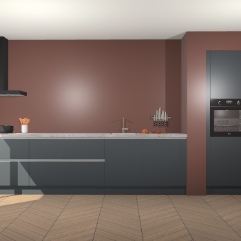 Onyxgrijze greeploze keuken Calgary 86082