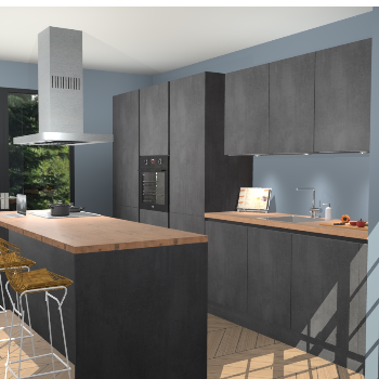 Beton Zwarte Greeploze keuken Straatsburg 52209