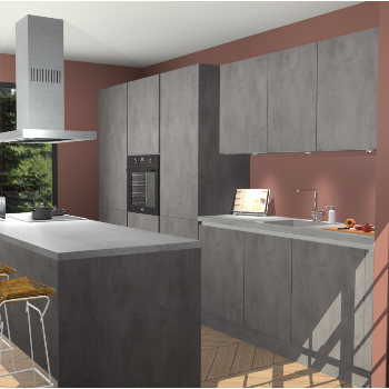 Beton Antraciet Greeploze keuken Straatsburg 52233